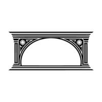 Geometric Arch Ornament, Vintage Element vector