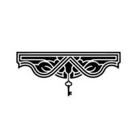 Intricate Key Ornament, Vintage Elegance vector