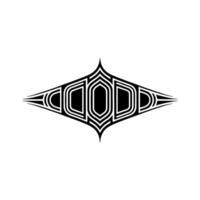 Geometric Deco Emblem, Stylized Black White vector