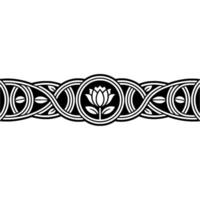 Intricate Celtic Border with Lotus Blossom Ornamentation vector