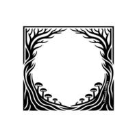 Ethereal Forest Frame, Symbolic of Growth and Mystery vector