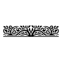 Elegant Black Floral Border, Vintage Element - Ornamental, Scrollwork vector
