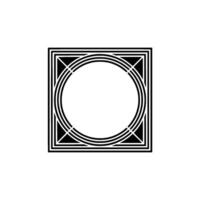 Geometric Circle Frame, Minimalist , Abstract Composition - Square vector
