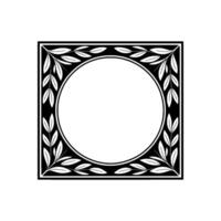 Geometric Botanical Frame, Minimalist - Circle vector