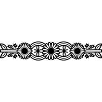 Intricate Floral Border, Vintage, Decorative Element - Pattern - Ornamental vector