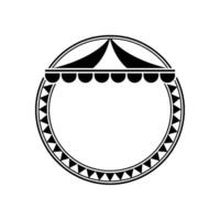 Vintage Tent Emblem, Decorative Circle, Retro vector
