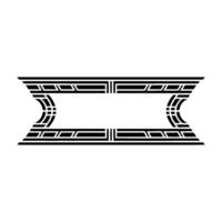 Geometric Deco Border, Minimalist , Elegant Outline - Symmetrical vector
