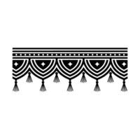 Intricate Black Fringe Border, Decorative Textile vector