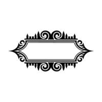 Elegant Black Frame, Intricate Swirls, Vintage Element vector