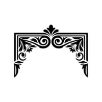 Ornate Black Decorative Corner Element, Vintage Style vector