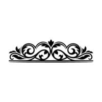 Elegant Black Floral Border, Vintage Element - Ornament, Typography vector