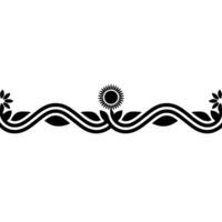 Stylized Wave with Sun Minimalist Decorative Border vector