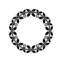 Elegant Floral Wreath, Minimalist , Circular Frame - Ornament vector