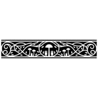 Whimsical Forest Border Owls Mushrooms in Elegant vector