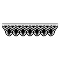 Art Deco Geometric Border, Stylized Black White Pattern vector