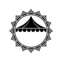 Geometric Tent Emblem, Minimalist , Event Branding - Monochromatic vector