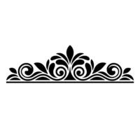 Elegant Black Floral Border, Vintage Element - Ornament, Background vector