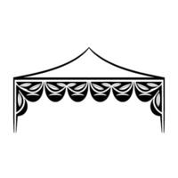 Stylized Tent Canopy, Leaf Ornamentation, Minimalist vector