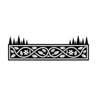 Geometric Floral Border, Minimalist - Lineart vector