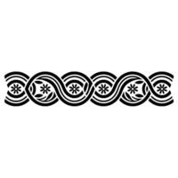 Stylized Celtic Wave Border, Intricate Black vector
