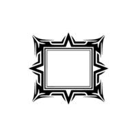 Geometric Tribal Frame, Bold Outline, Minimalist vector