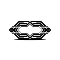Geometric Hexagon Emblem, Modern Abstract - Minimalism vector