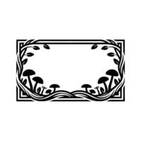 Art Nouveau Mushroom Frame Botanical Border vector