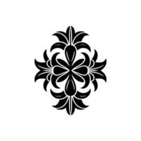 Intricate Black Floral Emblem, Elegant - Mandala vector