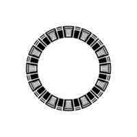 Geometric Temple Frame, Minimalist - Circle vector