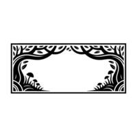 Stylized Forest Frame, Vintage Botanical Illustration - Mushrooms vector