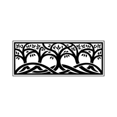 Stylized Tree Border, Celtic Motif, Vintage
