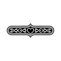 Intricate Celtic Heart Ornament, Vintage vector