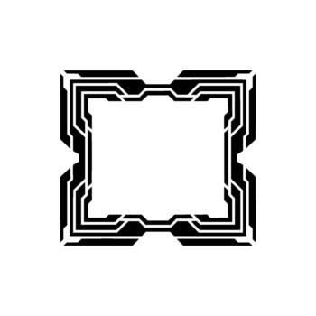 Geometric Cyber Frame, Minimalist Tech Border vector