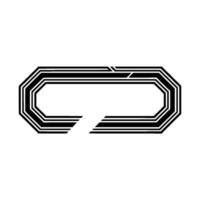 Geometric C-Shape, Layered Lines, Minimalist vector