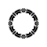 Stylized Floral Border, Geometric , Minimalist Emblem vector