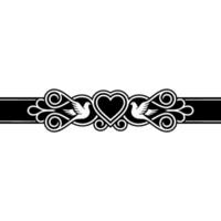 Elegant Dove Heart Border, Vintage Romance Illustration vector