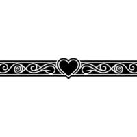 Elegant Heart Border, Vintage Element - Swirls vector