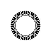 Elegant Circular Frame, Stylized Floral Ornamentation vector