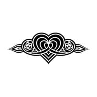 Intricate Celtic Heart Ornament, Vintage Style vector
