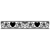 Elegant Black Floral Border, Romantic Element vector