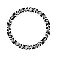 Elegant Botanical Circle Frame, Minimalist - Circular vector