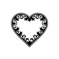 Intricate Black Heart Ornament, Decorative Border vector