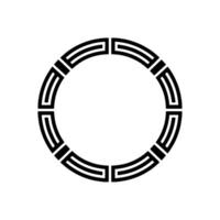Geometric Circle Emblem, Minimalist , Circular Motif - Monochrome vector