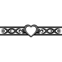 Intricate Heart Border, Elegant Decorative Element - Celtic vector