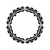Minimalist Circular Emblem, Abstract Floral vector