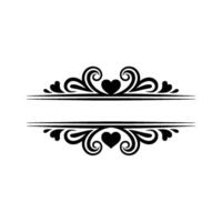 Elegant Decorative Divider with Hearts Vintage Style - Ornament vector