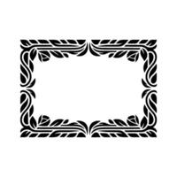 Intricate Black Frame, Stylized Botanical Border, Elegant vector