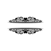 Elegant Black Floral Border, Vintage Element - Decorative, Division vector
