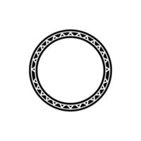 Geometric Tribal Circle Frame, Minimalist - Outline - Pattern vector