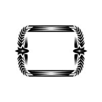Elegant Black Frame, Stylized Laurel Star Ornamentation vector